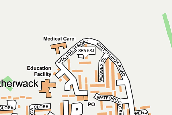 SR5 5SJ map - OS OpenMap – Local (Ordnance Survey)