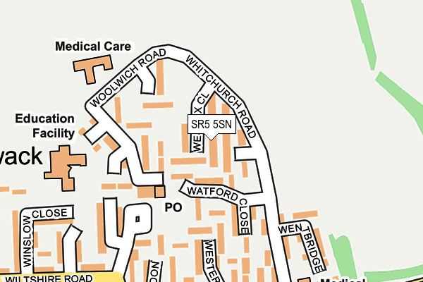 SR5 5SN map - OS OpenMap – Local (Ordnance Survey)