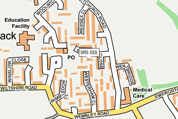 SR5 5SS map - OS OpenMap – Local (Ordnance Survey)