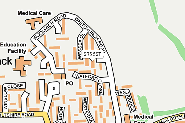 SR5 5ST map - OS OpenMap – Local (Ordnance Survey)