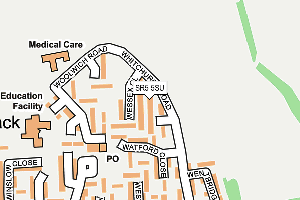 SR5 5SU map - OS OpenMap – Local (Ordnance Survey)