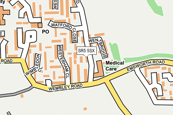 SR5 5SX map - OS OpenMap – Local (Ordnance Survey)