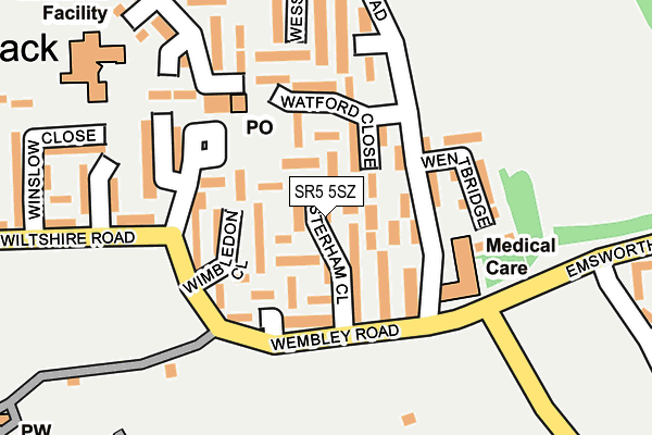 SR5 5SZ map - OS OpenMap – Local (Ordnance Survey)