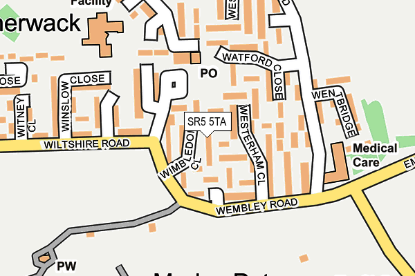 SR5 5TA map - OS OpenMap – Local (Ordnance Survey)