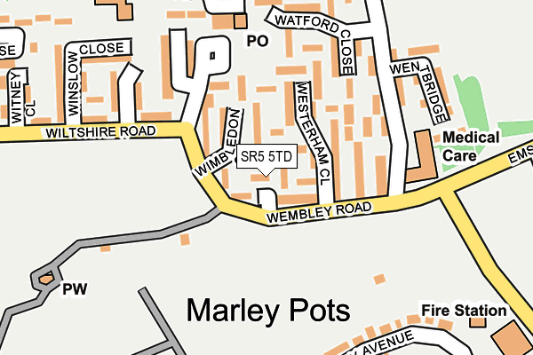 SR5 5TD map - OS OpenMap – Local (Ordnance Survey)