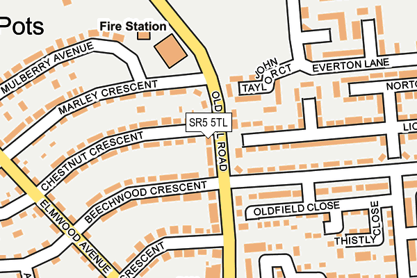 SR5 5TL map - OS OpenMap – Local (Ordnance Survey)