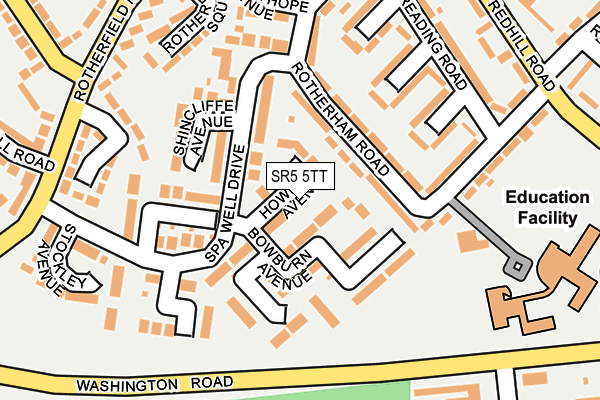SR5 5TT map - OS OpenMap – Local (Ordnance Survey)