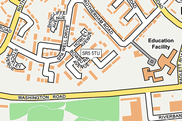 SR5 5TU map - OS OpenMap – Local (Ordnance Survey)