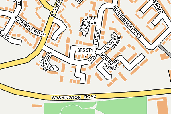 SR5 5TY map - OS OpenMap – Local (Ordnance Survey)