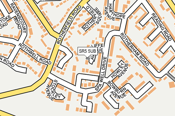 SR5 5UB map - OS OpenMap – Local (Ordnance Survey)