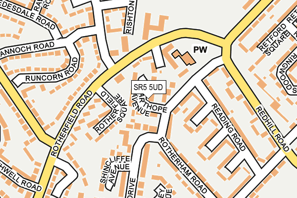 SR5 5UD map - OS OpenMap – Local (Ordnance Survey)