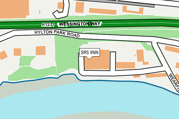 SR5 9NN map - OS OpenMap – Local (Ordnance Survey)