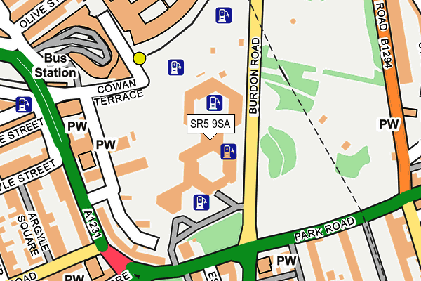 SR5 9SA map - OS OpenMap – Local (Ordnance Survey)