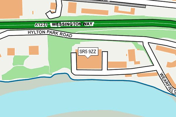 SR5 9ZZ map - OS OpenMap – Local (Ordnance Survey)