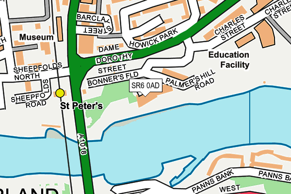 SR6 0AD map - OS OpenMap – Local (Ordnance Survey)
