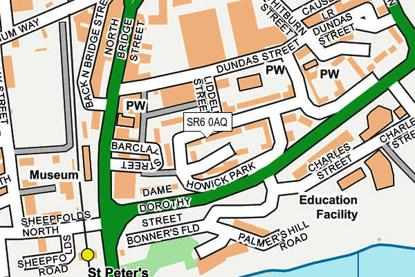 SR6 0AQ map - OS OpenMap – Local (Ordnance Survey)
