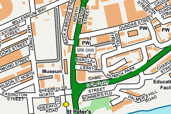 SR6 0AW map - OS OpenMap – Local (Ordnance Survey)