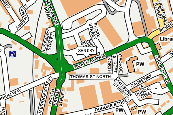 SR6 0BY map - OS OpenMap – Local (Ordnance Survey)