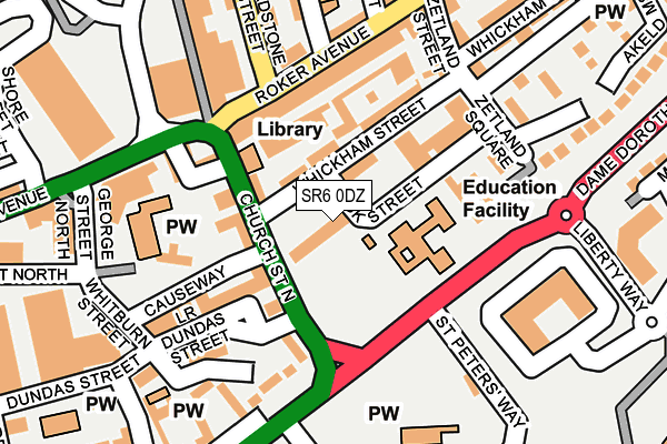 SR6 0DZ map - OS OpenMap – Local (Ordnance Survey)