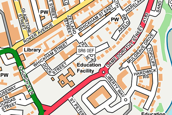 SR6 0EF map - OS OpenMap – Local (Ordnance Survey)