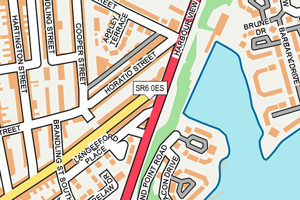 SR6 0ES map - OS OpenMap – Local (Ordnance Survey)