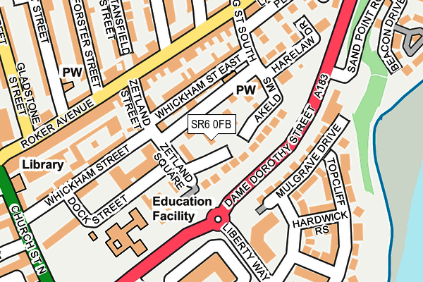 SR6 0FB map - OS OpenMap – Local (Ordnance Survey)