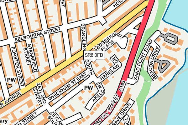 SR6 0FD map - OS OpenMap – Local (Ordnance Survey)