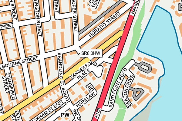 SR6 0HW map - OS OpenMap – Local (Ordnance Survey)