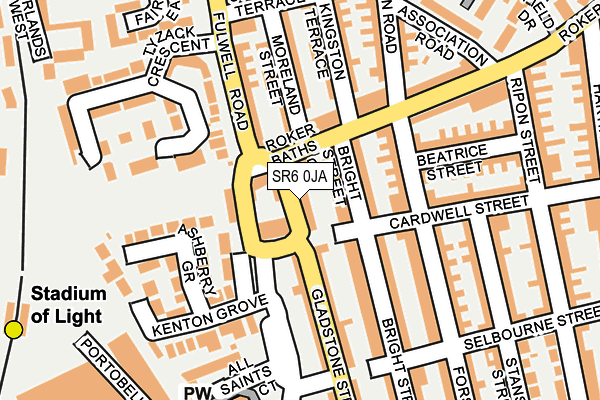 SR6 0JA map - OS OpenMap – Local (Ordnance Survey)