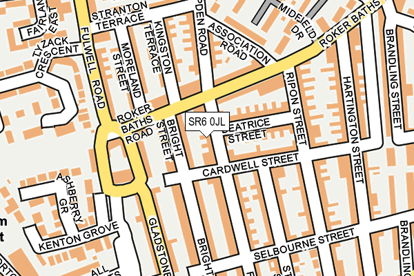 SR6 0JL map - OS OpenMap – Local (Ordnance Survey)