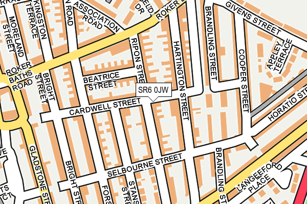 SR6 0JW map - OS OpenMap – Local (Ordnance Survey)