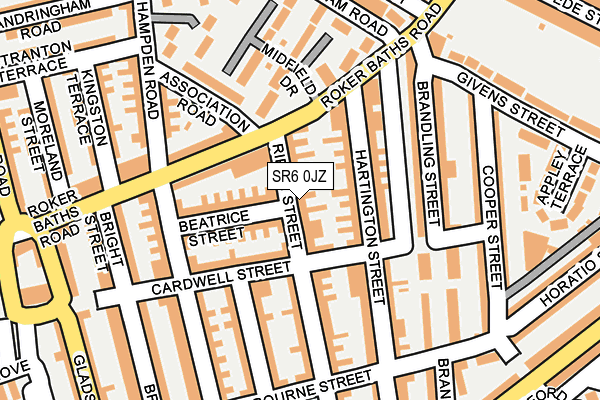 SR6 0JZ map - OS OpenMap – Local (Ordnance Survey)