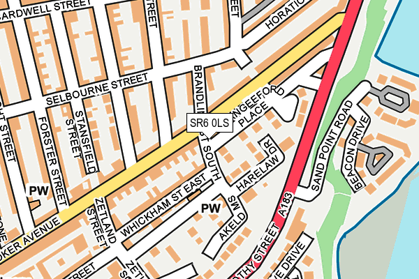 SR6 0LS map - OS OpenMap – Local (Ordnance Survey)
