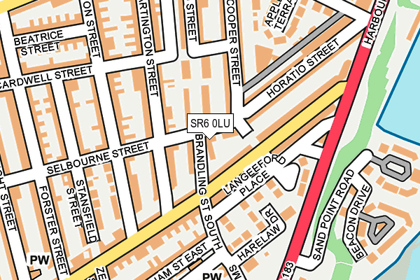 SR6 0LU map - OS OpenMap – Local (Ordnance Survey)