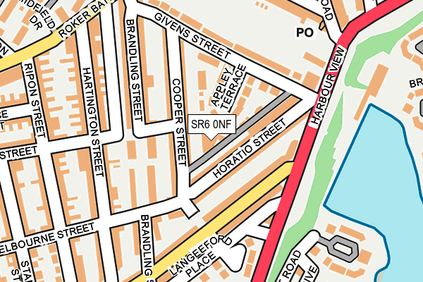 SR6 0NF map - OS OpenMap – Local (Ordnance Survey)