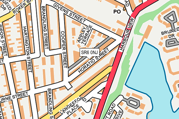 SR6 0NJ map - OS OpenMap – Local (Ordnance Survey)