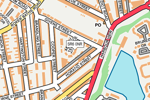 SR6 0NR map - OS OpenMap – Local (Ordnance Survey)