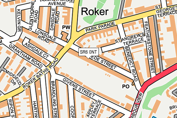 SR6 0NT map - OS OpenMap – Local (Ordnance Survey)