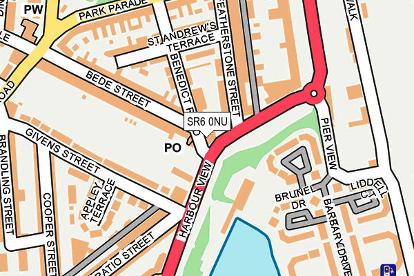 SR6 0NU map - OS OpenMap – Local (Ordnance Survey)