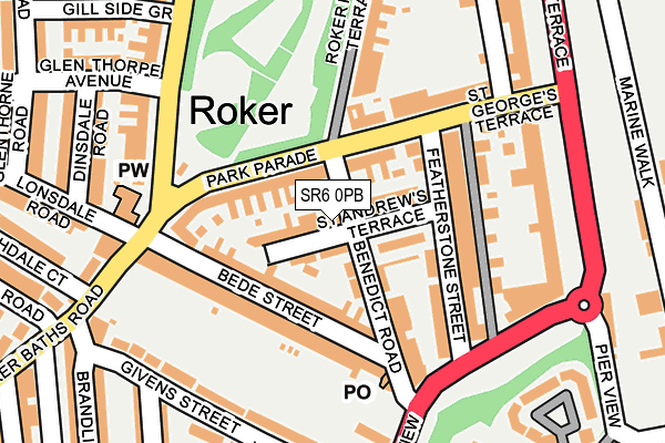 SR6 0PB map - OS OpenMap – Local (Ordnance Survey)