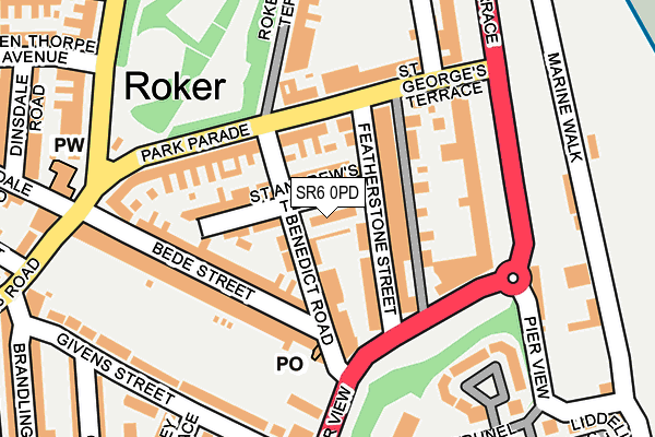 SR6 0PD map - OS OpenMap – Local (Ordnance Survey)