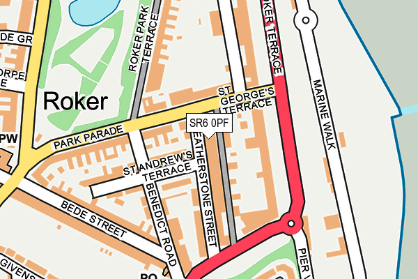 SR6 0PF map - OS OpenMap – Local (Ordnance Survey)