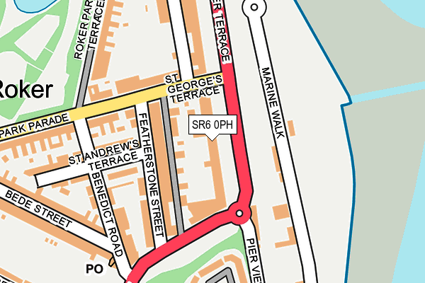 SR6 0PH map - OS OpenMap – Local (Ordnance Survey)