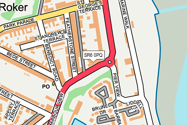 SR6 0PQ map - OS OpenMap – Local (Ordnance Survey)