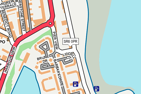 SR6 0PR map - OS OpenMap – Local (Ordnance Survey)