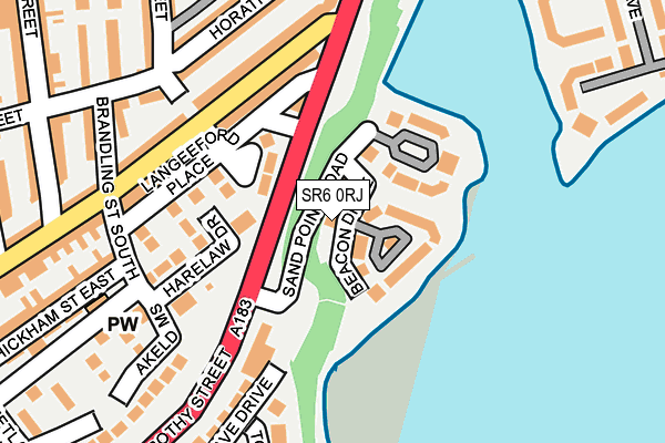 SR6 0RJ map - OS OpenMap – Local (Ordnance Survey)