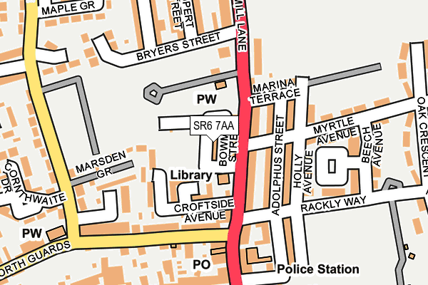 SR6 7AA map - OS OpenMap – Local (Ordnance Survey)