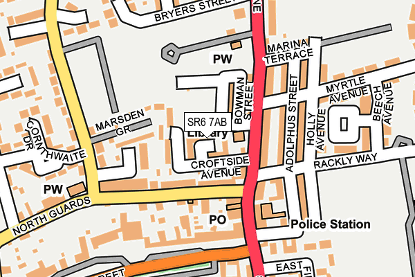 SR6 7AB map - OS OpenMap – Local (Ordnance Survey)