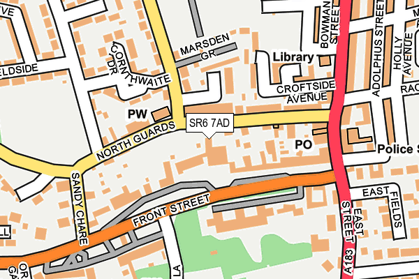 SR6 7AD map - OS OpenMap – Local (Ordnance Survey)