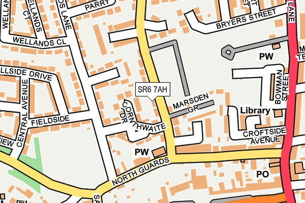 SR6 7AH map - OS OpenMap – Local (Ordnance Survey)